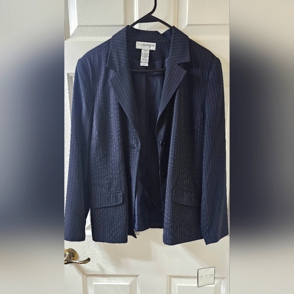 Sag Harbor Blazer Size 12 Womans Navy and White New - Picture 1 of 7